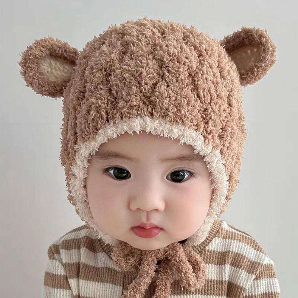 Lamb Plush Animal Hats Scarf Fashion Design Plush Hat with Scarf Children Fleece Hat  Ear Protector