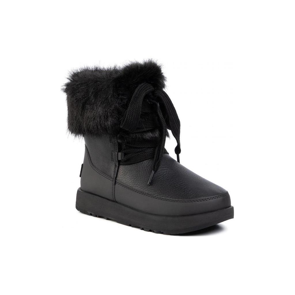 UGG Gracie Waterproof Black Leather Lace Up Boots 'Black' Women's 1105769-BLK