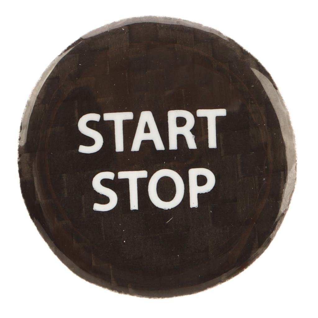 Push Start Button Cover Carbon Fiber Ignition Switch Button Cover Trim Replacement for GTR R35 2008‑2016 Black