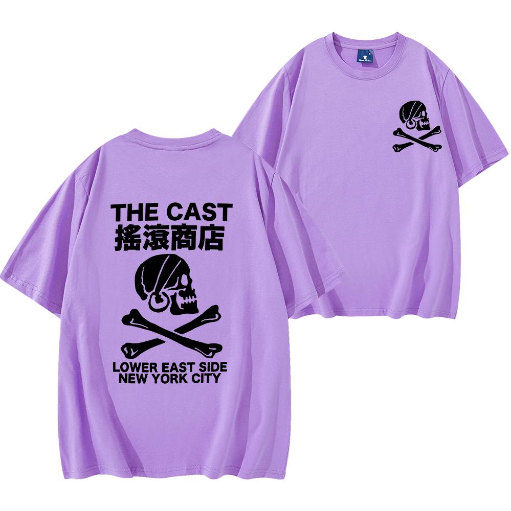 

Skull The Cast Lower East Side New York City Shirt Men Women Short Sleeve Streetwear Hip Hop Tops Y2k Clothes Men Casual Tees S