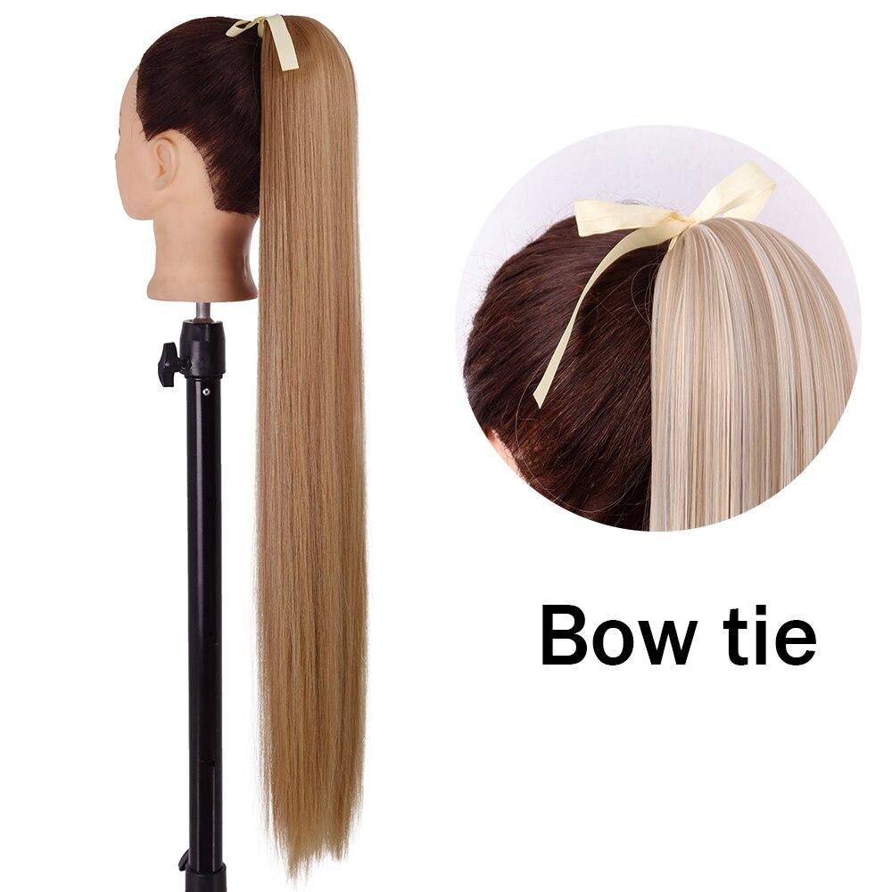 XINRAN Peluca de Cola de Caballo Recta Super Larga para Mujer Colorida Lazo Velcro Extensiones de Cabello Sintético Resistente al Calor Cola de Caballo
