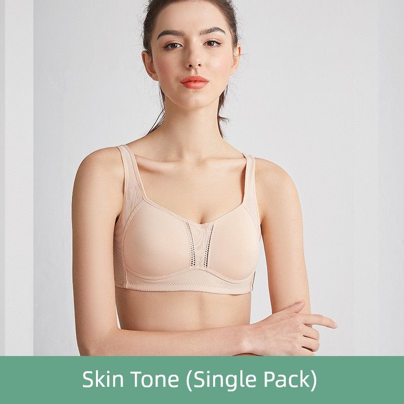 

Smaller, Thin Style, Anti-Sagging, Gathering and Supporting Side Breasts, Plus Size, Shockproof, Seamless Sports Bra, European and American Style 34/75B Skin Color-Authentic