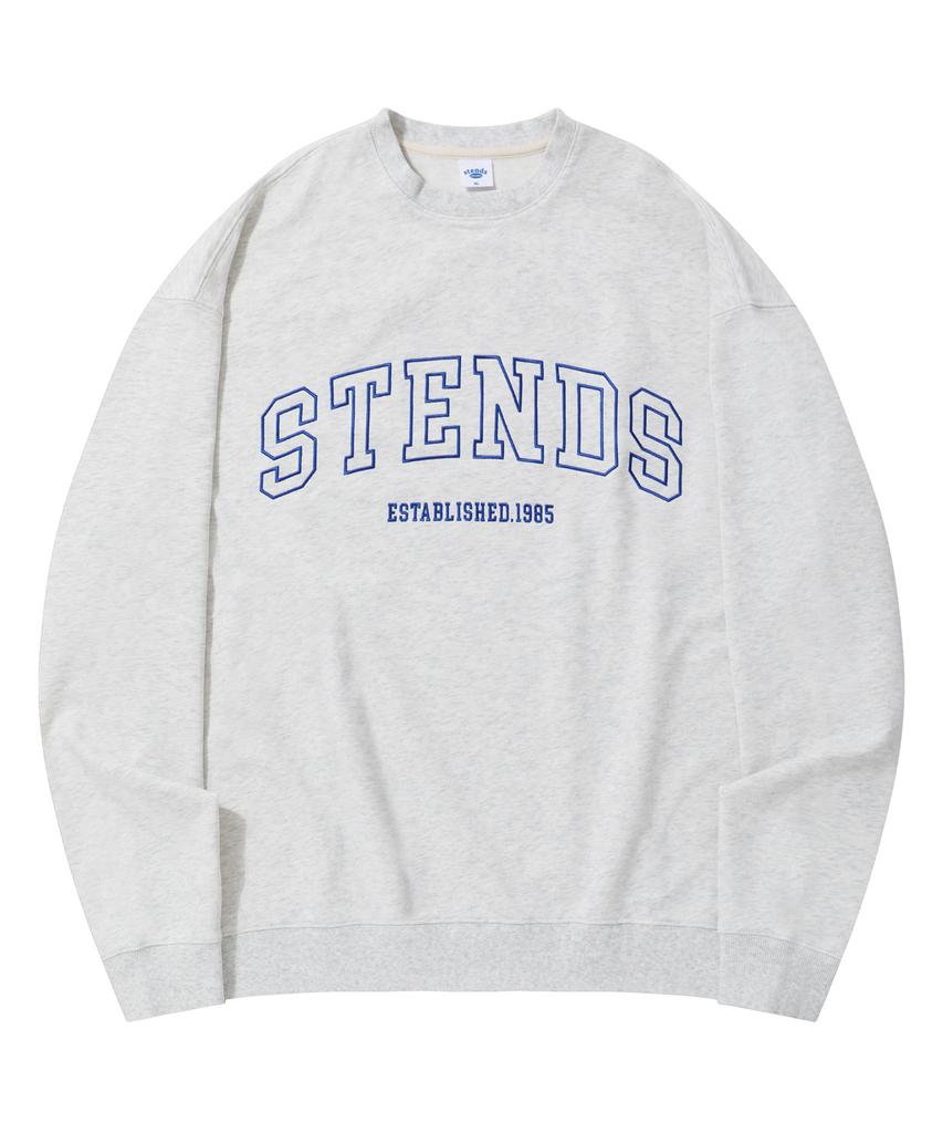 STENDS [M~4Xl] Original Stroke Logo Crew Neck_Melange Gray