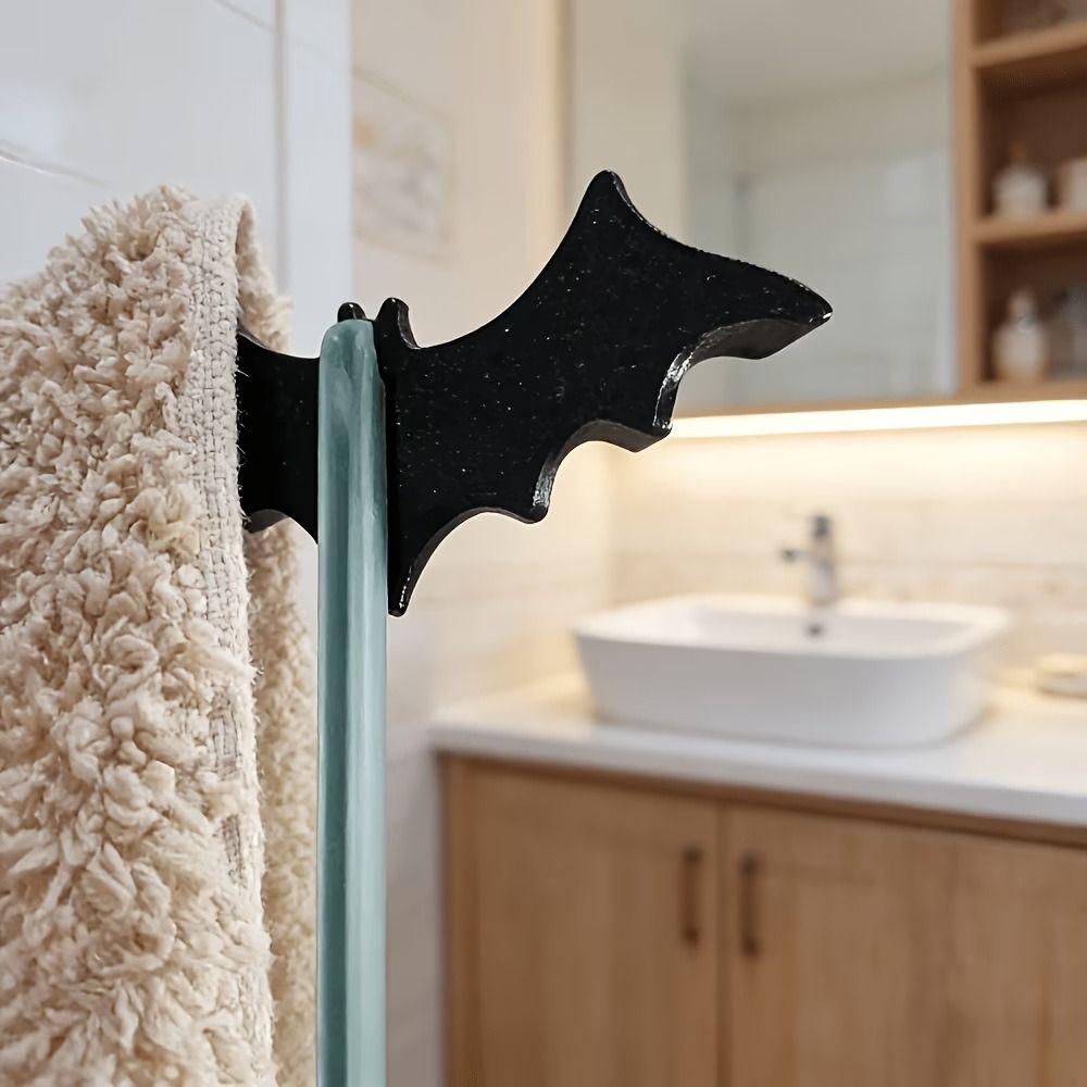 3D Print Halloween Bat Bathroom Hook Hanging Bathing Towel Hanger Glass Door Hook Beach Decoration