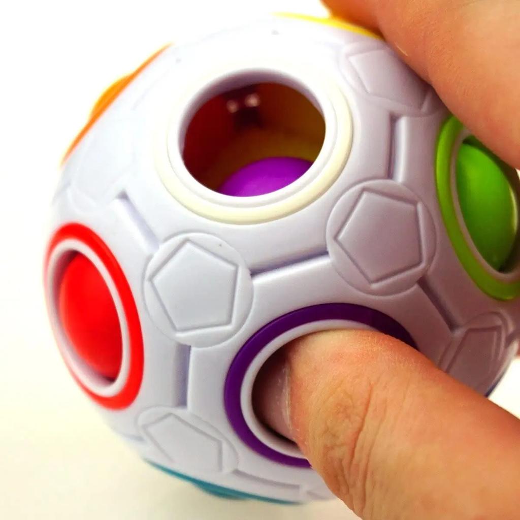 Rainbow Puzzle Ball Magic Speed Cube Ball Fun Stress Reliever Magic Ball Sensory Toys Puzzle Fidget Ball For Kids Autism Adults