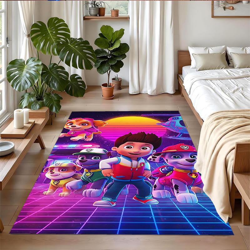 PAW Patrol Print Crystal Velvet Plush Rug Anti?Slip Wear?Resistant Floor Carpet For Indoor Household Home Decoration