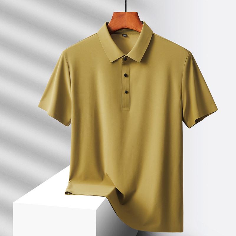 Luxury 18-Color Ice Silk Polo: Unisex Custom 2025 Summer Trendy Lapel Business Short Sleeve