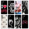 Phone Case For Samsung Galaxy S24 Ultra S23 FE S22 S20 S21 5G S10 S9 Plus S10E S8 Silicone Clear Mountain Bike Cycling Art Cover