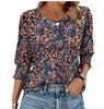 2025 Trendy Loose-Fit Women's Printed Five-Sleeve Round Neck T-shirt
