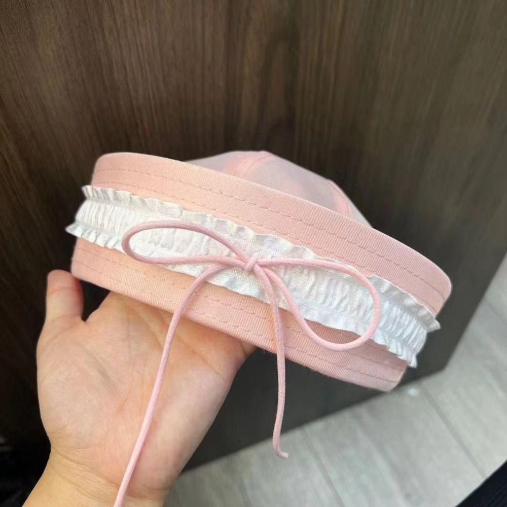 Y2k Sailor Caps Bow Lace Berets Cute Navy Hat  Women