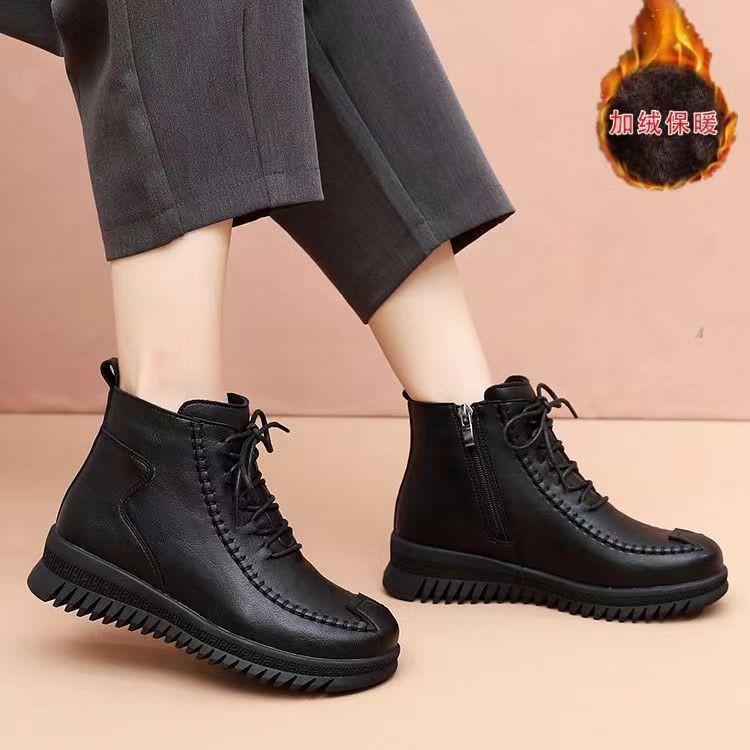 Thick-soled heightening velvet warm snow boots women's winter new versatile fashion middle-aged mother short boots