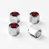 4pcs Dual Swords Bandana Skull Car Tire Valve Stem Caps, Zinc Alloy Dust‑Proof Air Nozzle Caps For Vacuum Tyre Valve Core
