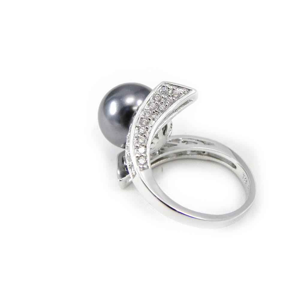 Grå 'Pearl Beauty' Silverring