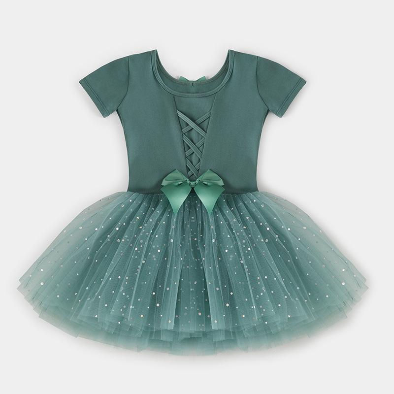 

performance accessories costume for girls long short sleeve ballet dance wear bow stage costume dance suit Dress for girls 160