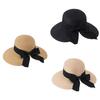Elegant Woven Straw Sun Hat With Bowknot Wide Brims For Beach Outdoor Summer Sun Protection Foldable Design Travel Hat