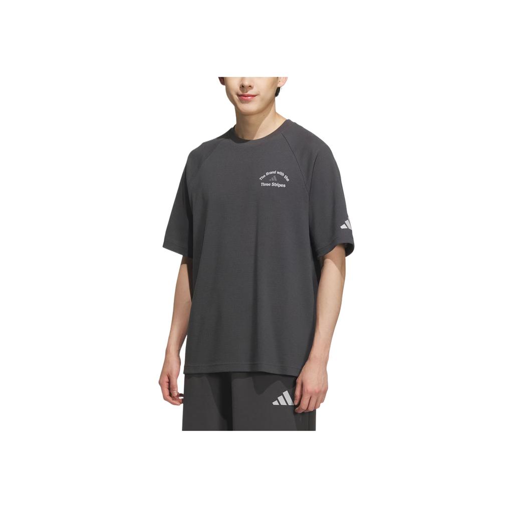adidas Gfx Loose Fit Letter Casual Short Sleeve T-Shirt Men Tops Solid-Gray KF0128