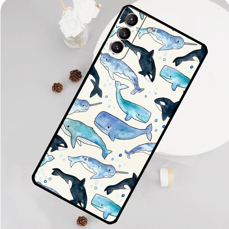 

Чохол для телефону з китом для Samsung Galaxy S24 S26 Ultra S20 S21 S22 S23 S25 Plus S10 S25 FE Funda Cover For Galaxy S26Ultra