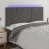 VidaXL LED Headboard Bedroom Furniture Double Bed Accessory Head of Bed Frame Interior Dark Grey 3122491