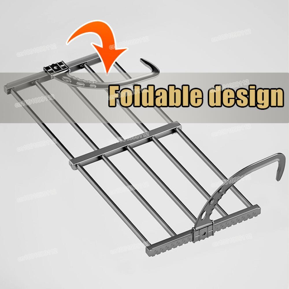 Extendable Clothes Drying Rack Window Frame Shelf Foldable Balcony Window Hanging Organizer Storage Rack Home Clothes Shoe