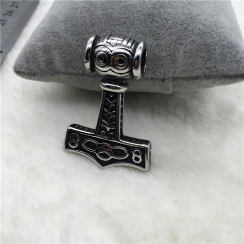 Viking Thors Hammer Character Mens Necklace Pendant Long Sweater Chain Jewelry