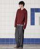 Unalloyed Argyle Elbow Knit Zip-Up Hoodie / Burgundy