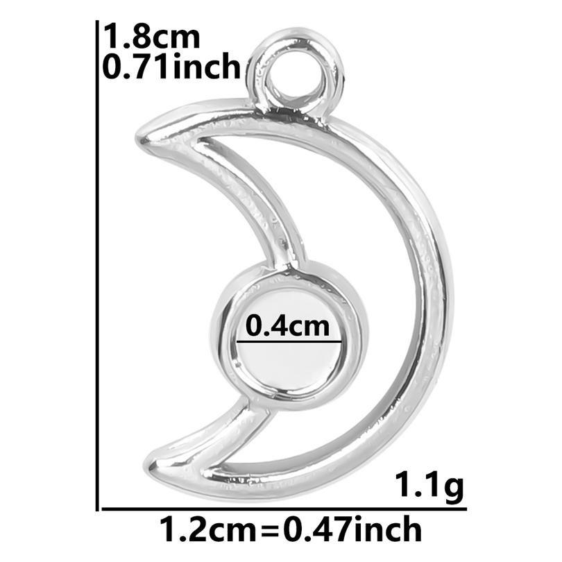 Fashion Moon Charm Pendant Metal 304 Stainless Steel Charms For Jewelry Making Supplies Wicca Components DIY Earrings Bracelets