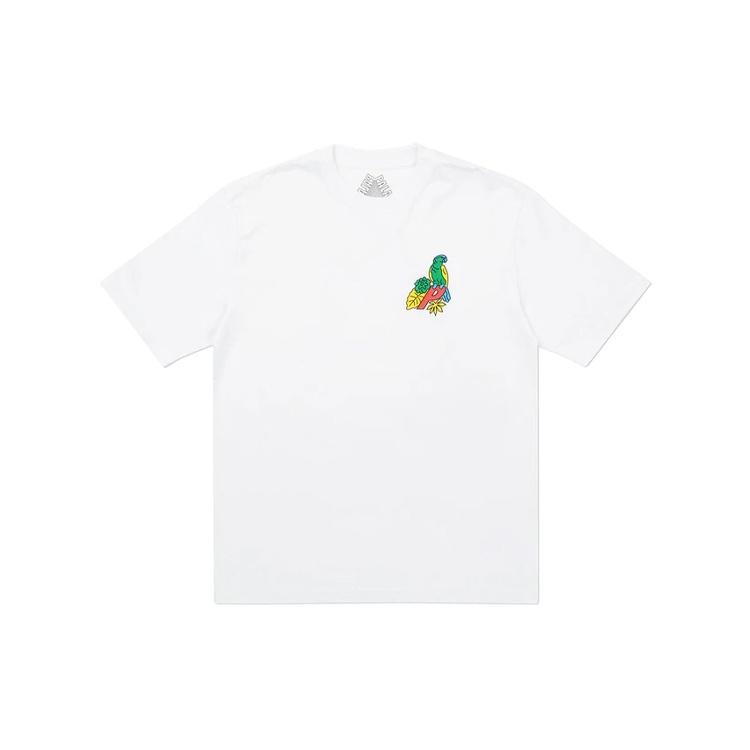 PALACE Parrot PALACE-3 Alphabet Printing Short Sleeve White T-Shirt Unisex P19TS209