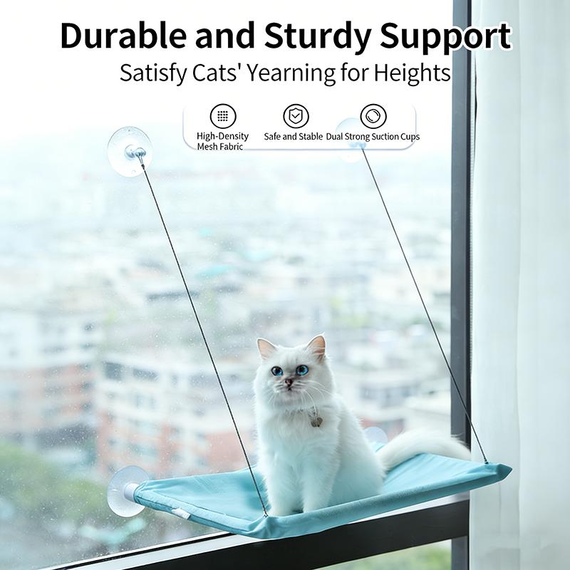 Cat Hammock Four Seasons Pet Bed Strong Suction Cup Hanging Cat Nest Foldable Window Sill Hanging Bed For Cats Sunbathing Rest