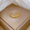 Real Gold Love Love Zircon Ring Opening Adjustable Simple Jewelry Japanese Ring Couple Ring