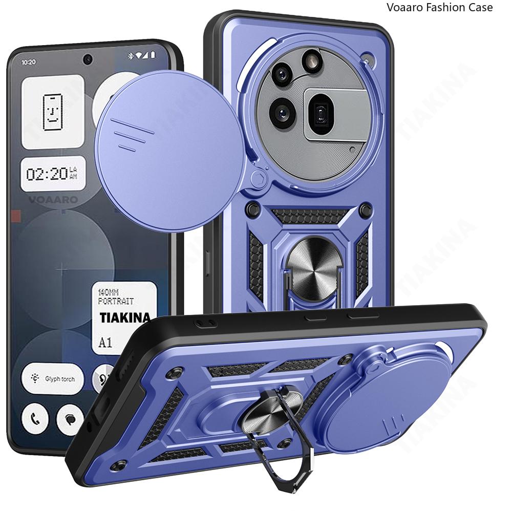 Slide Lens Armor Funda for Nothing Phone 3A Pro 5G Case for Nothing Phone 3A Pro Case Magnetic Ring Stand Holder Cover