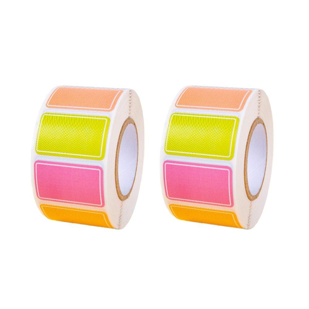 2 Rolls Paper Label Sticker Color/Light Color Self-adhesive Oil-proof Waterproof Handwritten Name Classification Index YMY