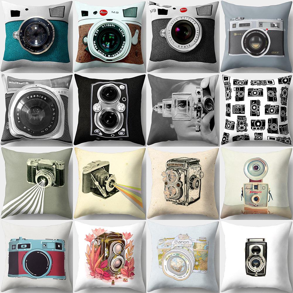 Polyester Creative Home Camera Pillow Case Car Cushion Office Pillow