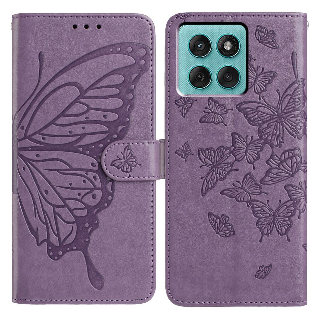 For Motorola Edge 60 Fusion 5G Case Butterfly Imprinted Wallet Stand PU Leather Flip Phone Cover with Strap