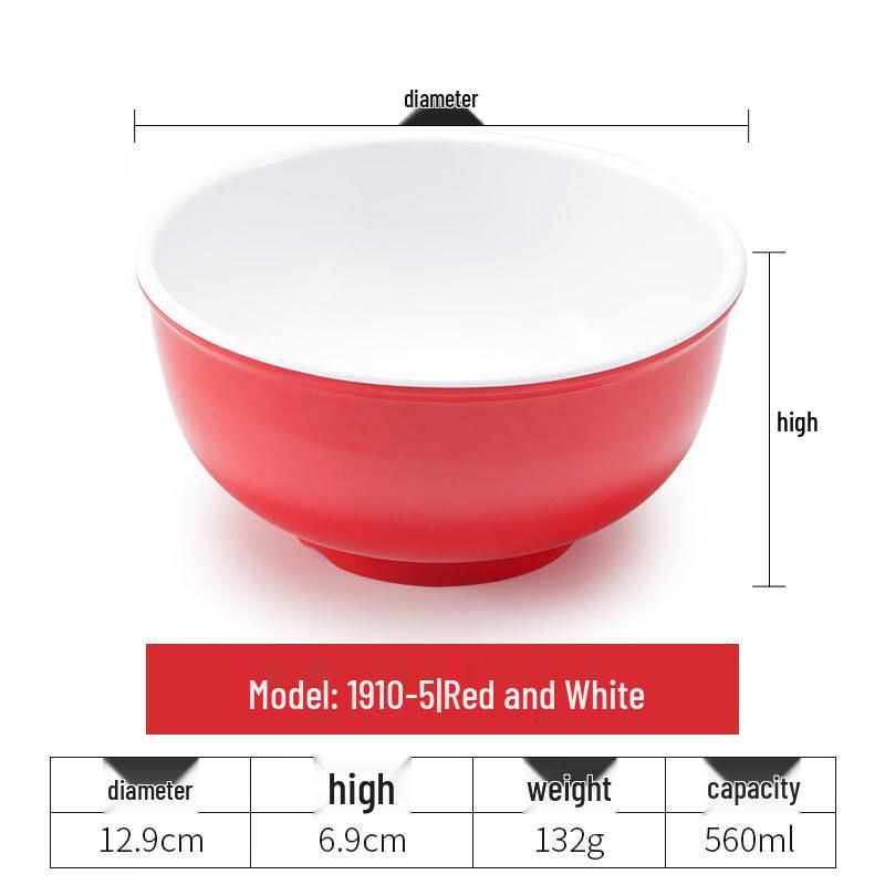 Yipan Melamine Resin Deep Bowl Set (5 Pack)