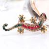 Unisex Rhinestone Lizard Gecko Animal Creeper Brooch Pin Corsage Jewelry Gift