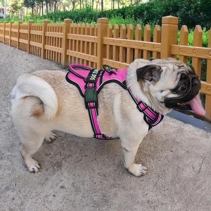Nylon Hunde Geschirr Weste Reflektierendes Hunde Geschirr Personalisiert Atmungsaktiv Verstellbares Haustier Geschirr Leine Für Kleine Mittlere Große Hunde