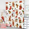 2pcs 2D Flat Printing Popular Christmas Curtains Cute Christmas Animals Holiday Seamless Digital Printed Polyester Drapes