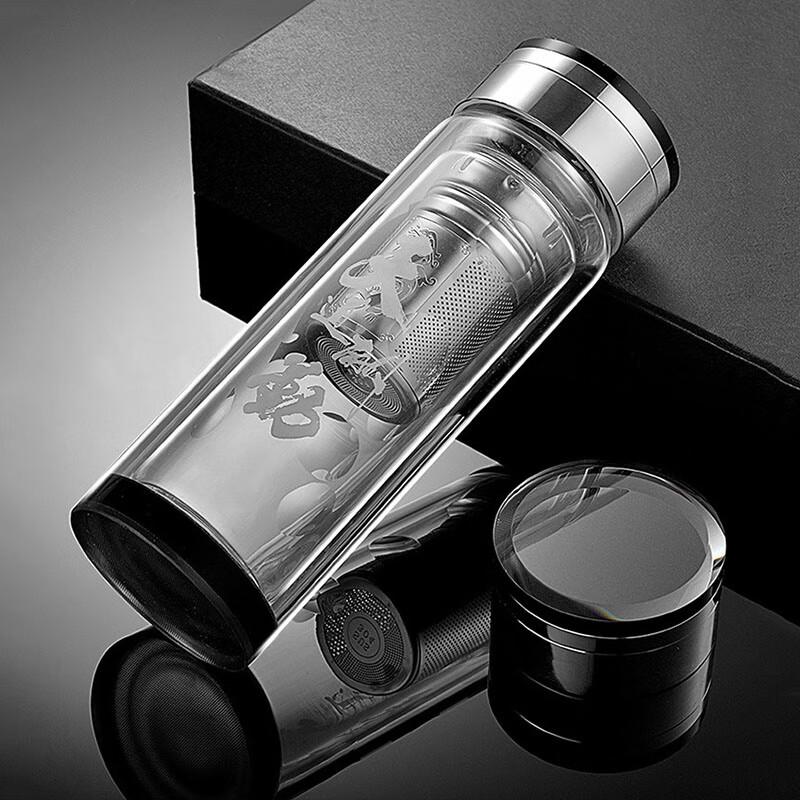 Shuanghan Double-Layer Glass Tea Cup Gift Set with Infuser