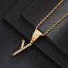 26 English Women'S Letter Pendants Necklace Twist Chain Zircon Letter Pendants Jewelry