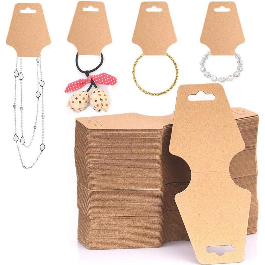 Étiquette Volante Pliable en Papier Kraft Blanc pour Bijoux & Accessoires pour Cheveux