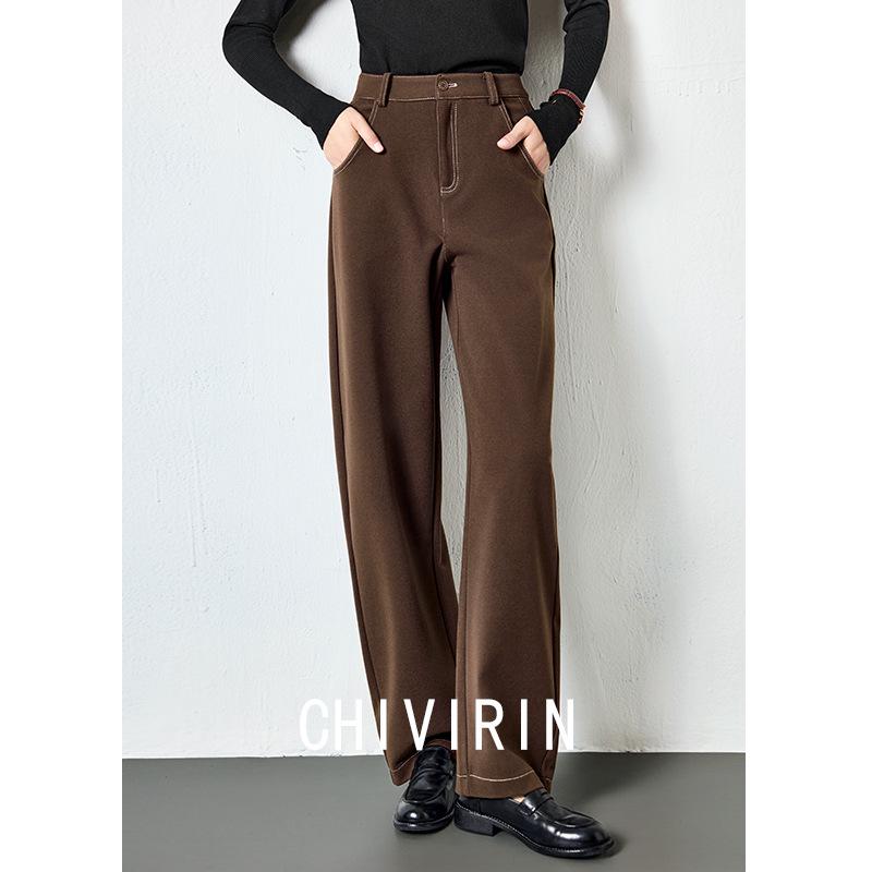 2025 Autumn/Winter Women s High-End Slimming Wide-Leg Straight Jeans L