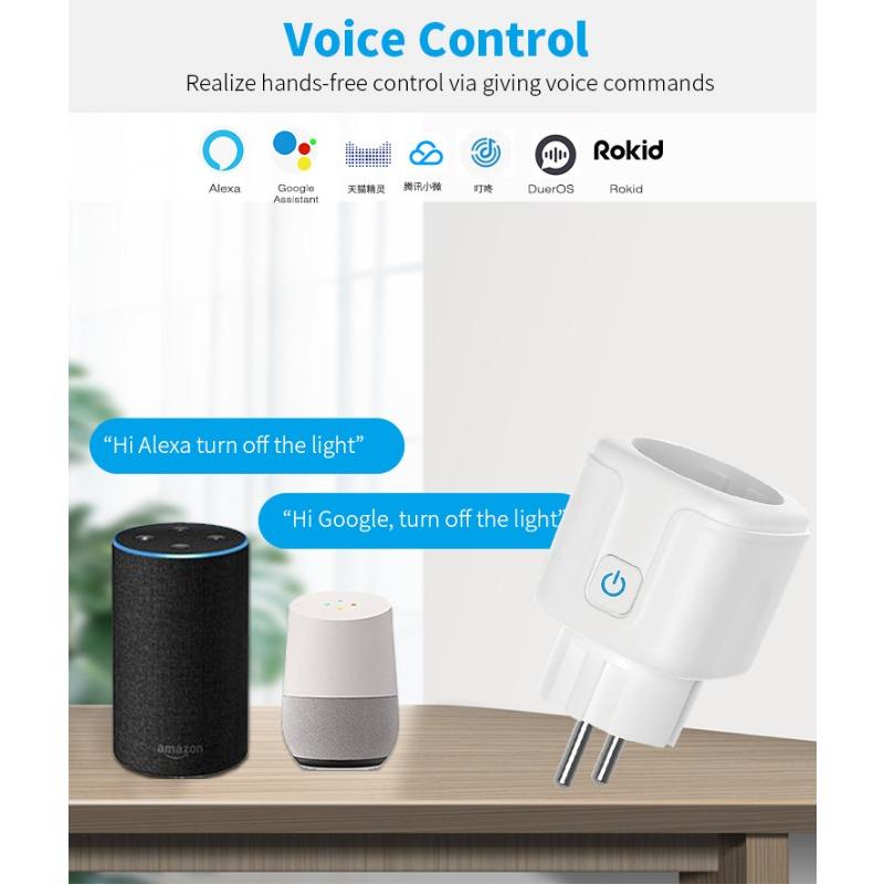 Graffiti WiFi Smart Socket European Standard Plug 16A Electric Quantity Measurement Alexa Voice Phone Remote Control