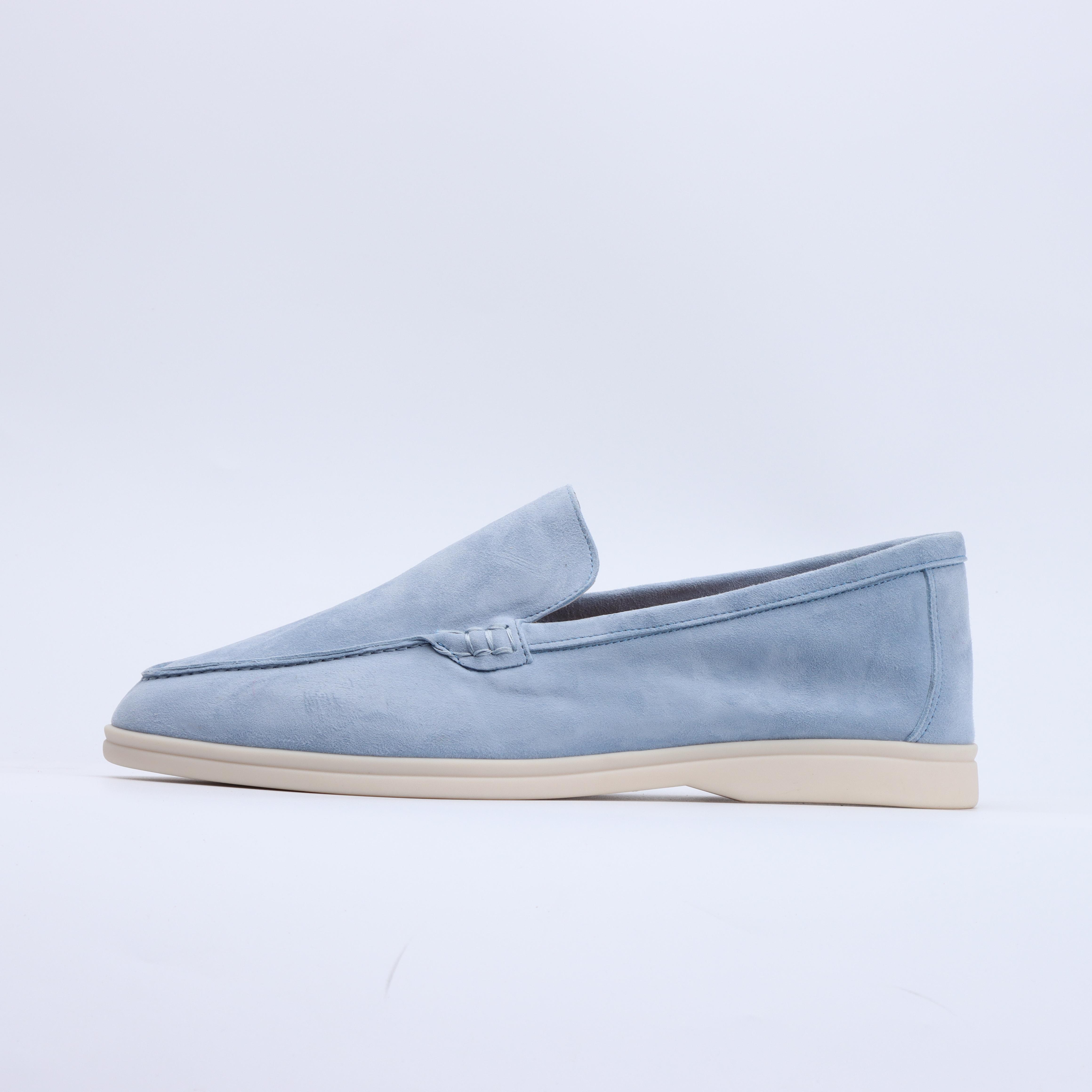 

Unisex Suede Leather Loafers Summer Casual Comfortable Slip-On Flat Moccasins Women Men Shoes Lazy Footwear Loafer Shoes 46 небо синє кольору