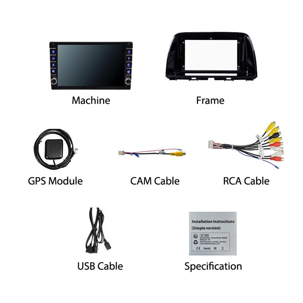 2 Din Android Car Radio Multimedia Video Player for Mazda CX5 2012-2015 With Button Knob Carplay WiFi BT 2+32GB