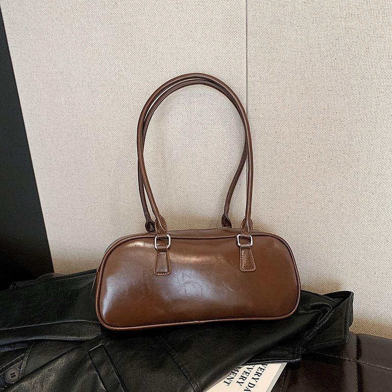 Korean Version Retro Fashion Versatile Bag Handbag New Portable Bowling Shoulder Bag Commuter Armpit Bag