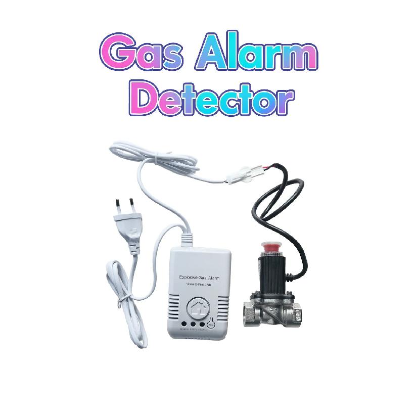 EU/US Plug Gas Leak Alarm Detector with DN15 Copper Valve | Natural Gas LPG Methane Sensor with Auto Shut Off
