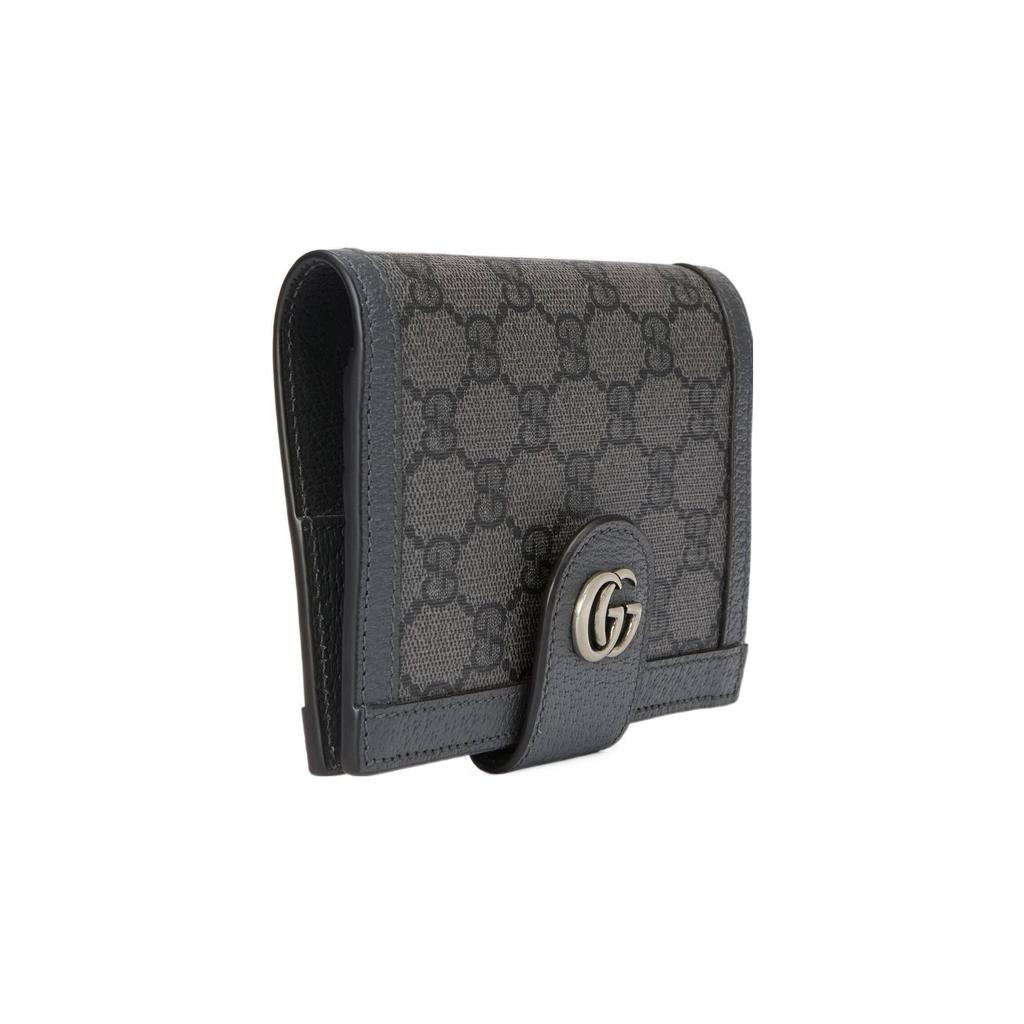 Gucci Ophidia Canvas With Leather Passport Holder Mens Gray/Black