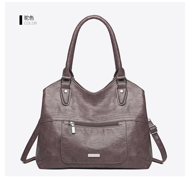 Single Shoulder Mom Girl Large Capacity Soft Leather Casual Bag Trendy Crossbody Handbag