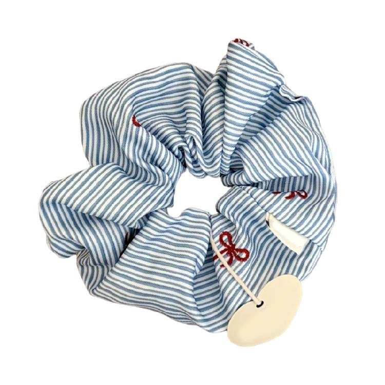 

Sweet Girl Hair Tie Elastic Scrunchies With Elegant Stripes Pattern Hair Circle For School Student Office Lady Hairstyle