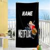 Movie Night Essentials Customizable Name Beach Towel Soft Durable Quick-Dry Suitable for Swimming Gym Camping Yoga Vacation